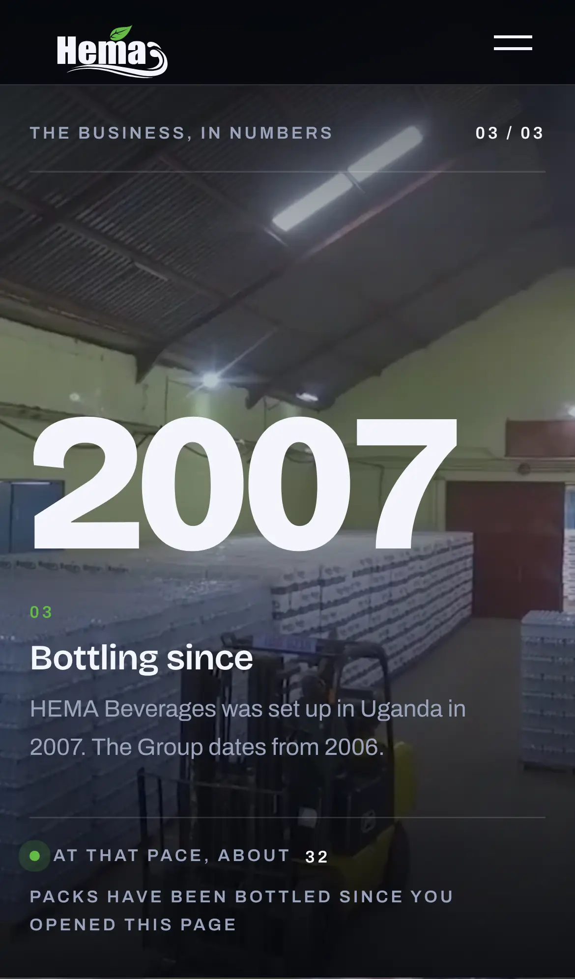 HEMA Beverages on a phone, screen two