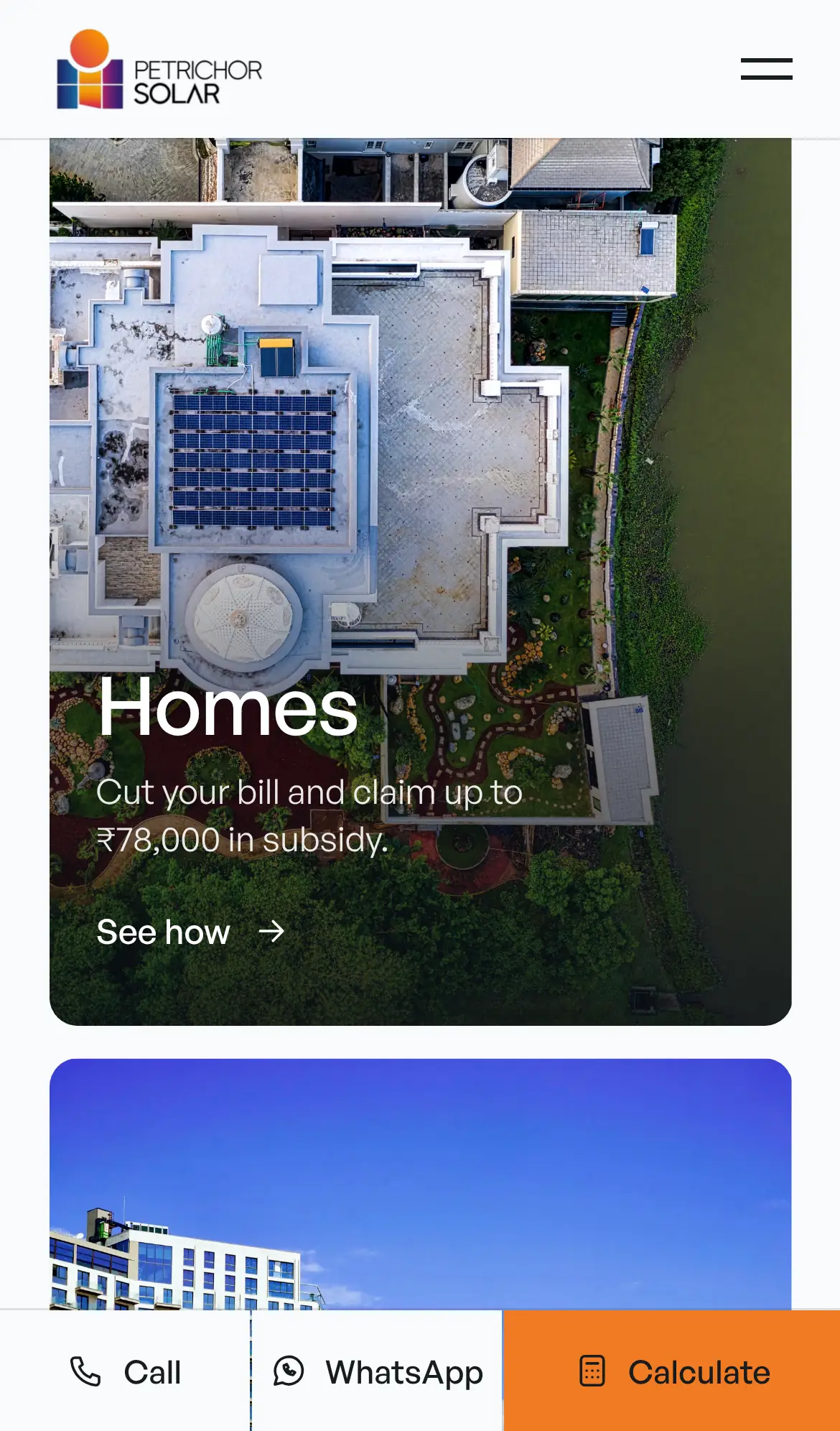 Petrichor Solar on a phone, screen two