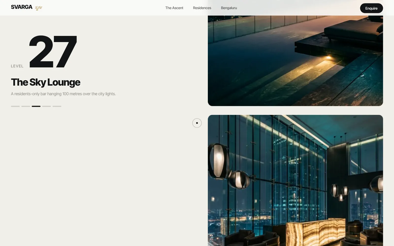 Svarga, website screen two
