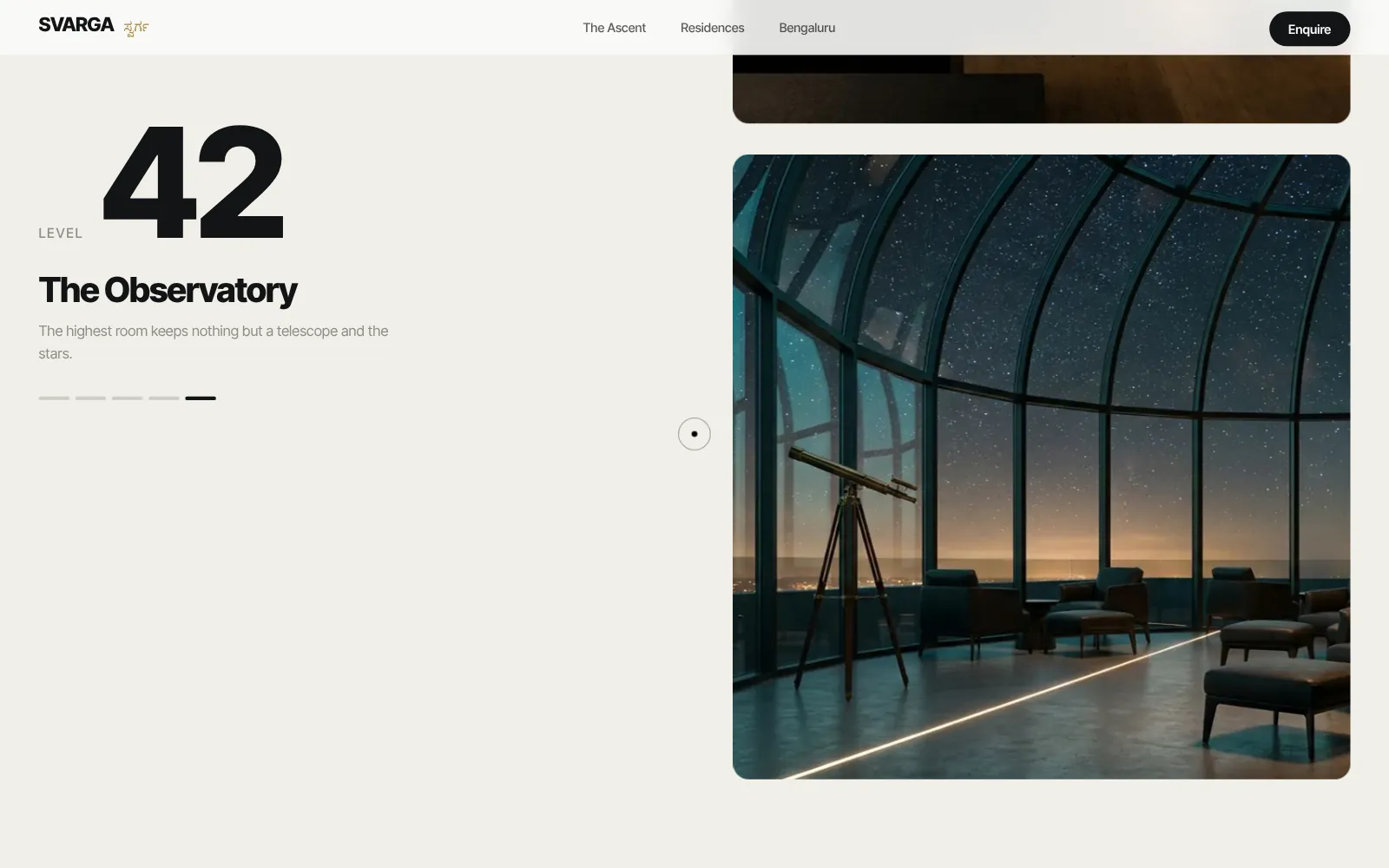 Svarga, website screen three